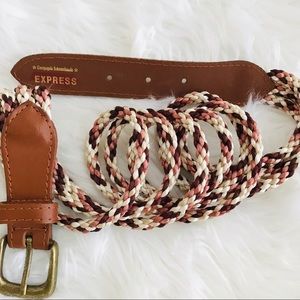 NWOT Express Leather & Rope Belt